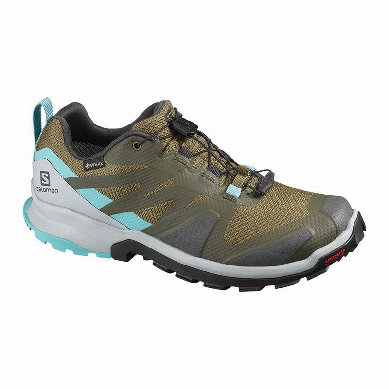 Salomon Israel XA ROGG GTX W - Womens Trail Running Shoes - Olive (OMCA-49085)